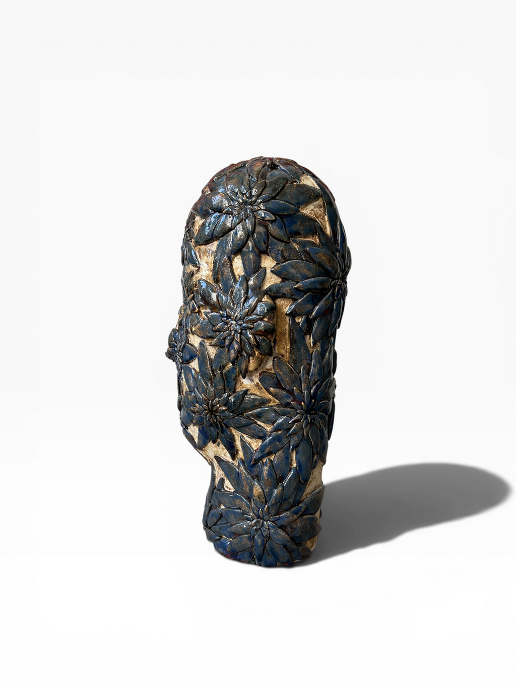 Large Ceramic Sculpture "Floral Head"
