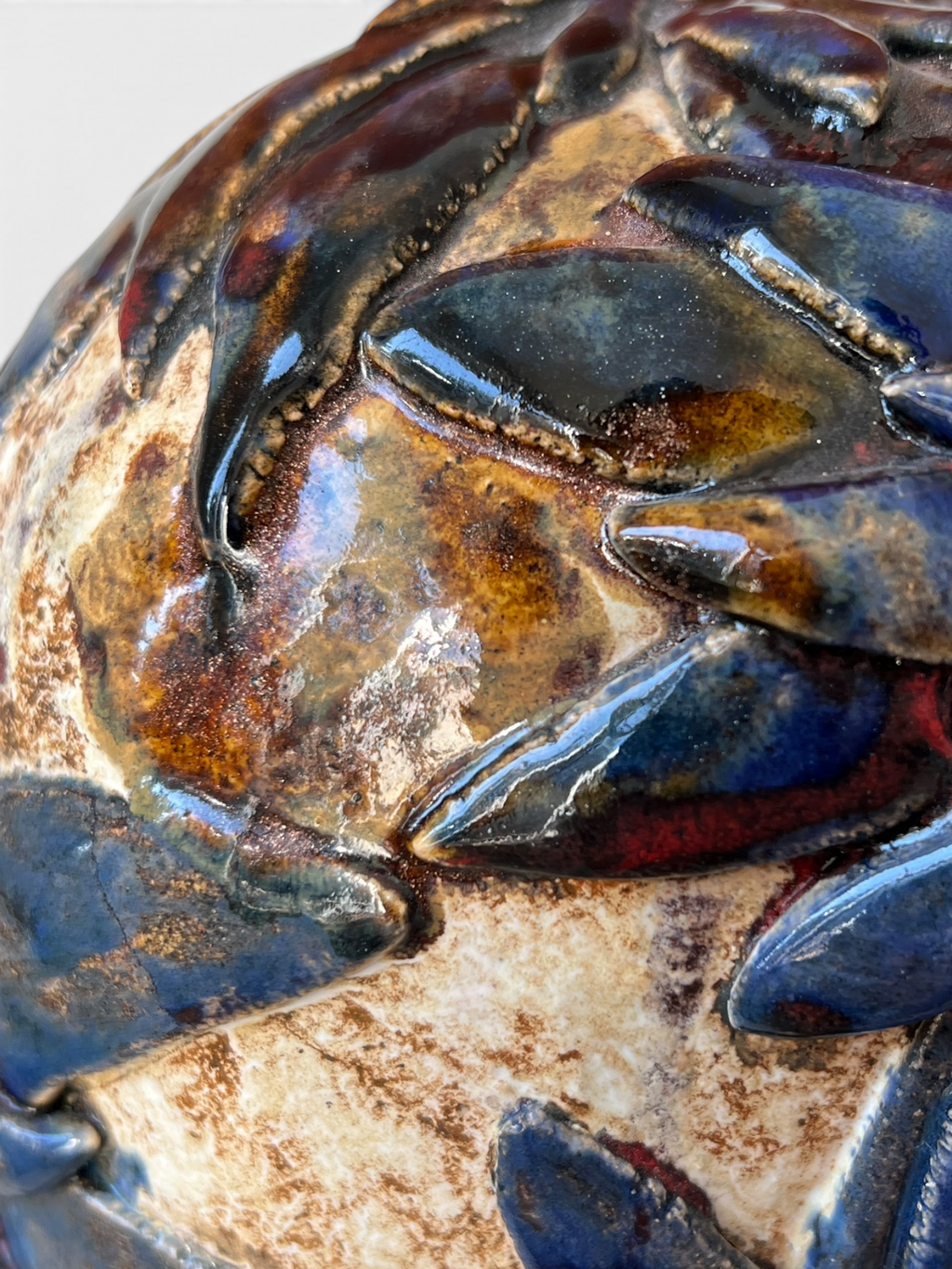 Large Ceramic Sculpture "Floral Head"