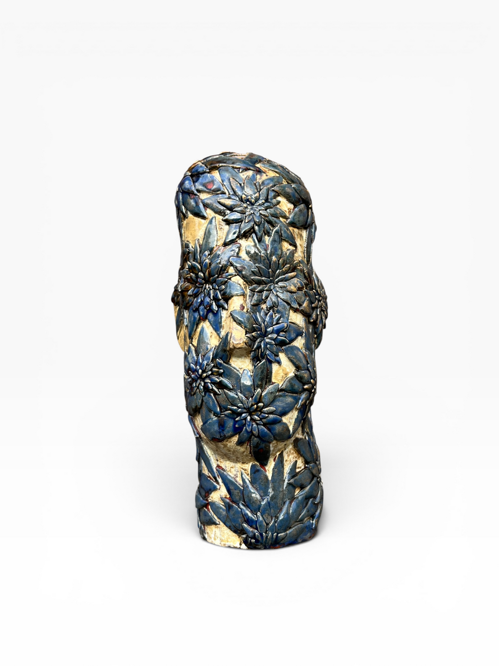 Large Ceramic Sculpture "Floral Head"