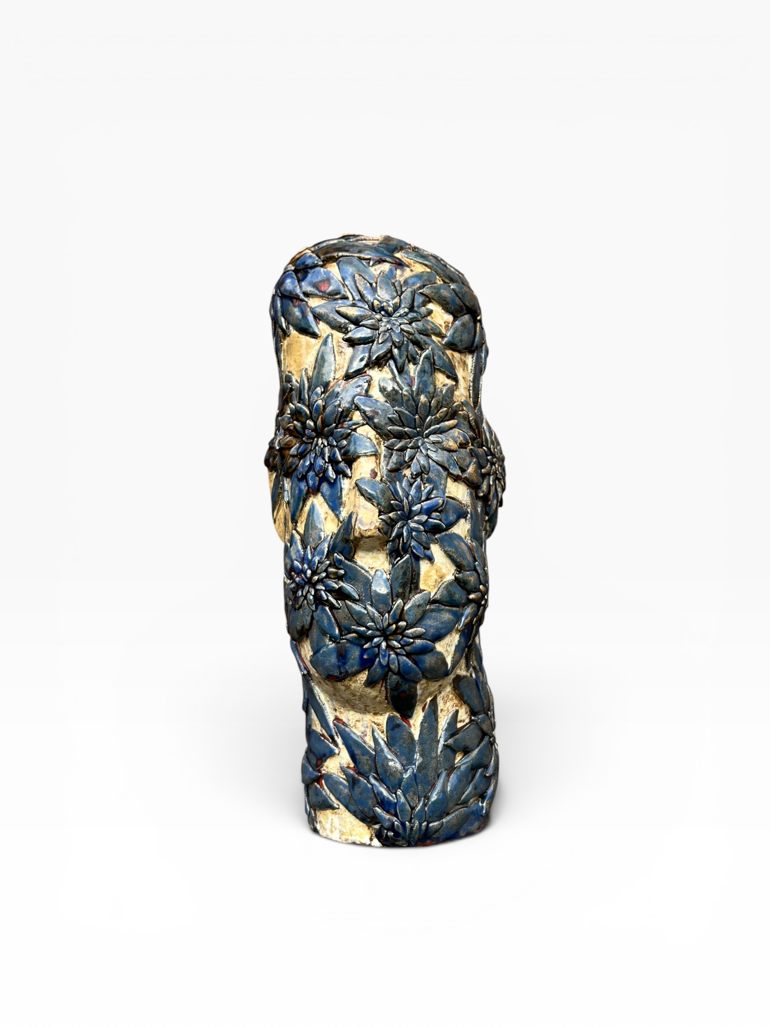 Large Ceramic Sculpture "Floral Head"