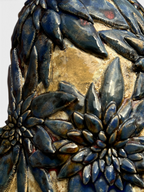 Large Ceramic Sculpture "Floral Head"