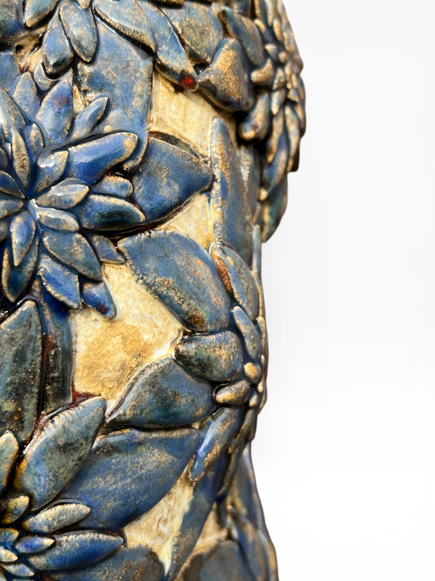 Large Ceramic Sculpture "Floral Head"