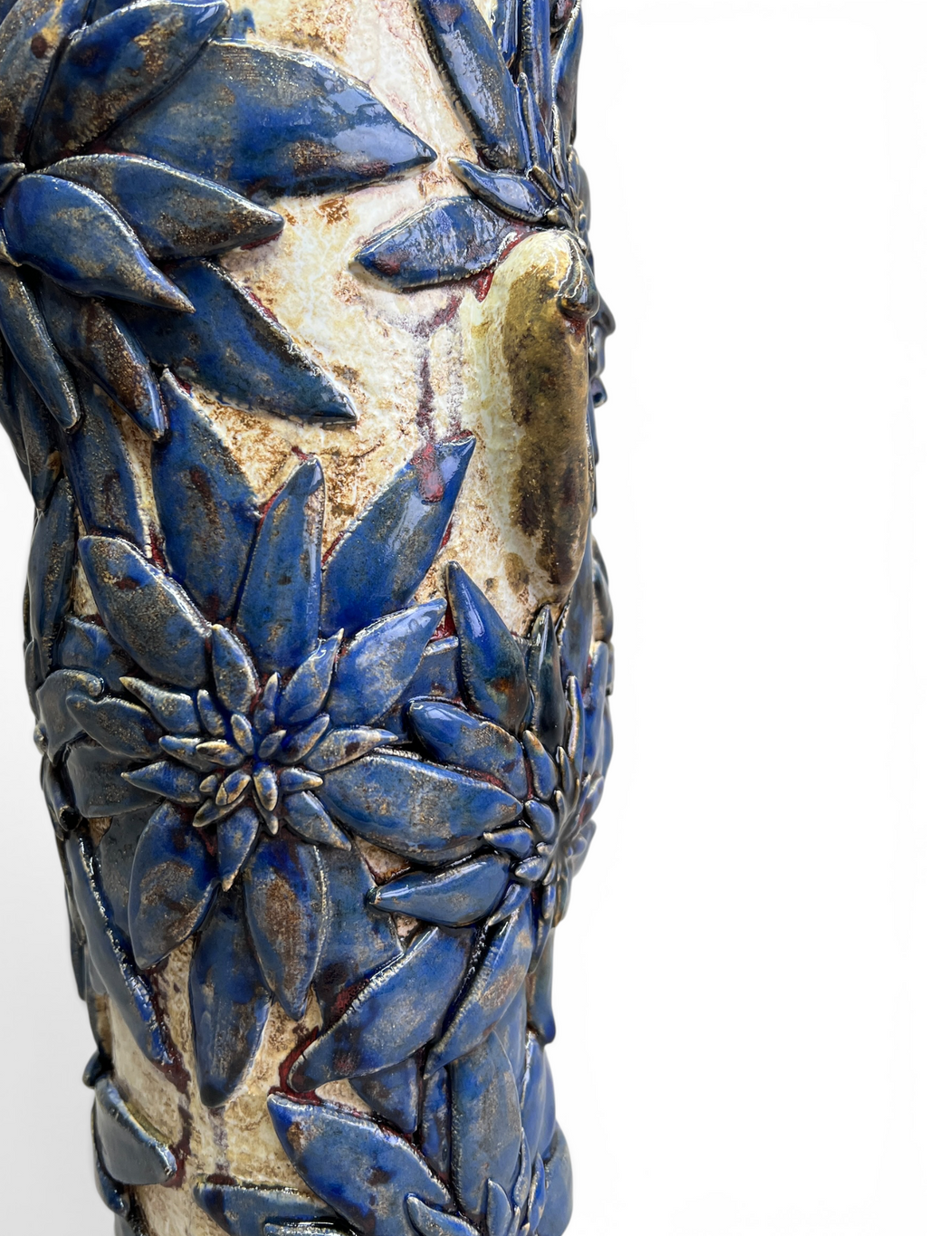 Large Ceramic Sculpture "Floral Head"