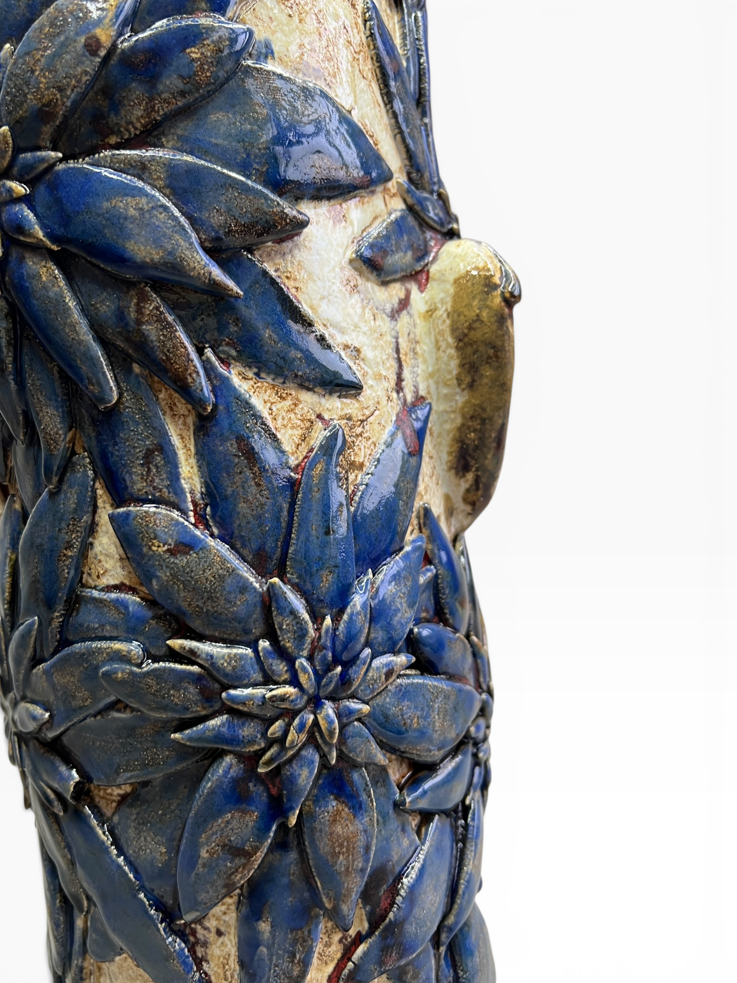Large Ceramic Sculpture "Floral Head"