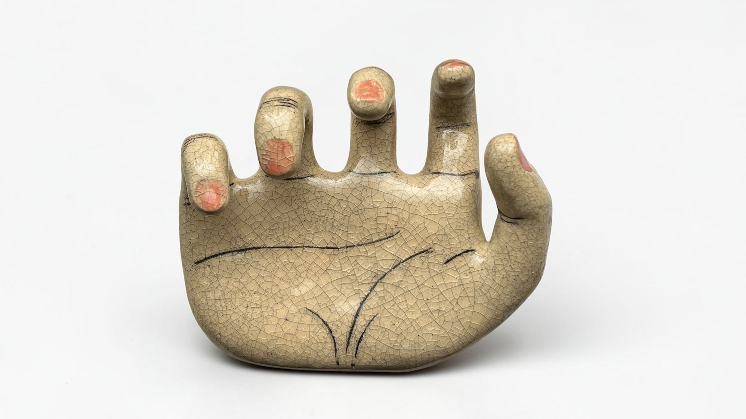 "The Male Hand" Ceramic Decorative Wall Hook – Anatomical Art Sculpture
