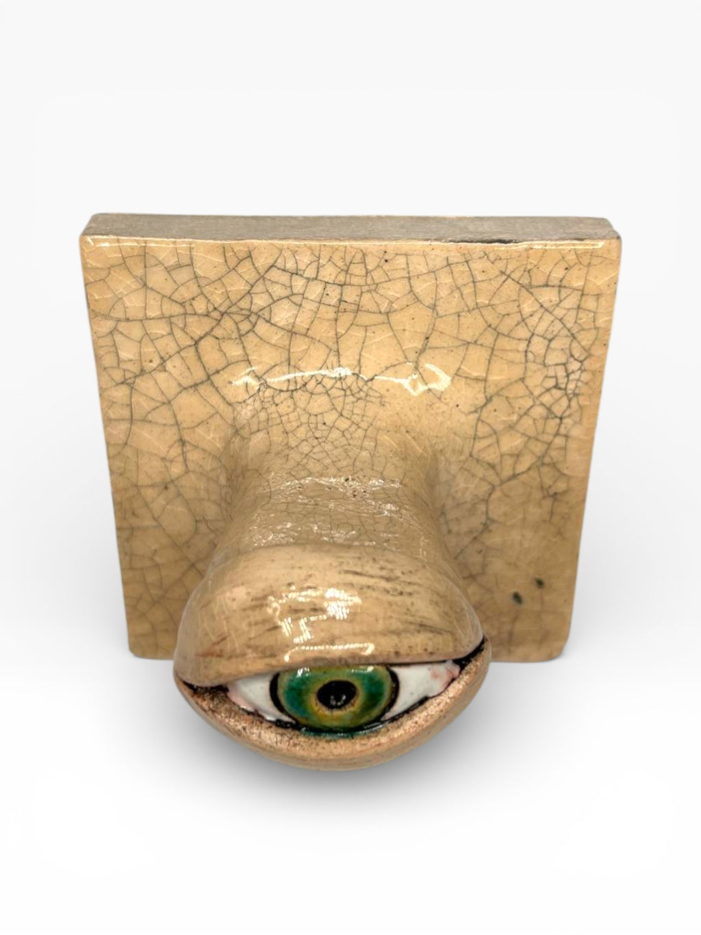 "Green Eye" Ceramic Decorative Wall Hook – Handmade (Kannyu Technique)