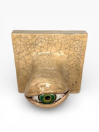 "Green Eye" Ceramic Decorative Wall Hook – Handmade (Kannyu Technique)