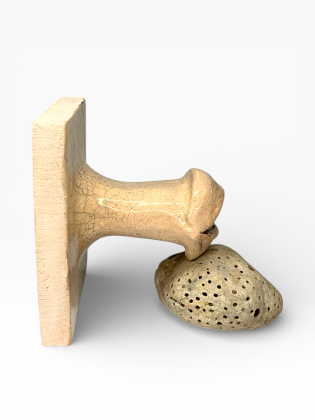 "Green Eye" Ceramic Decorative Wall Hook – Handmade (Kannyu Technique)