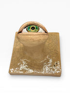 "Green Eye" Ceramic Decorative Wall Hook – Handmade (Kannyu Technique)