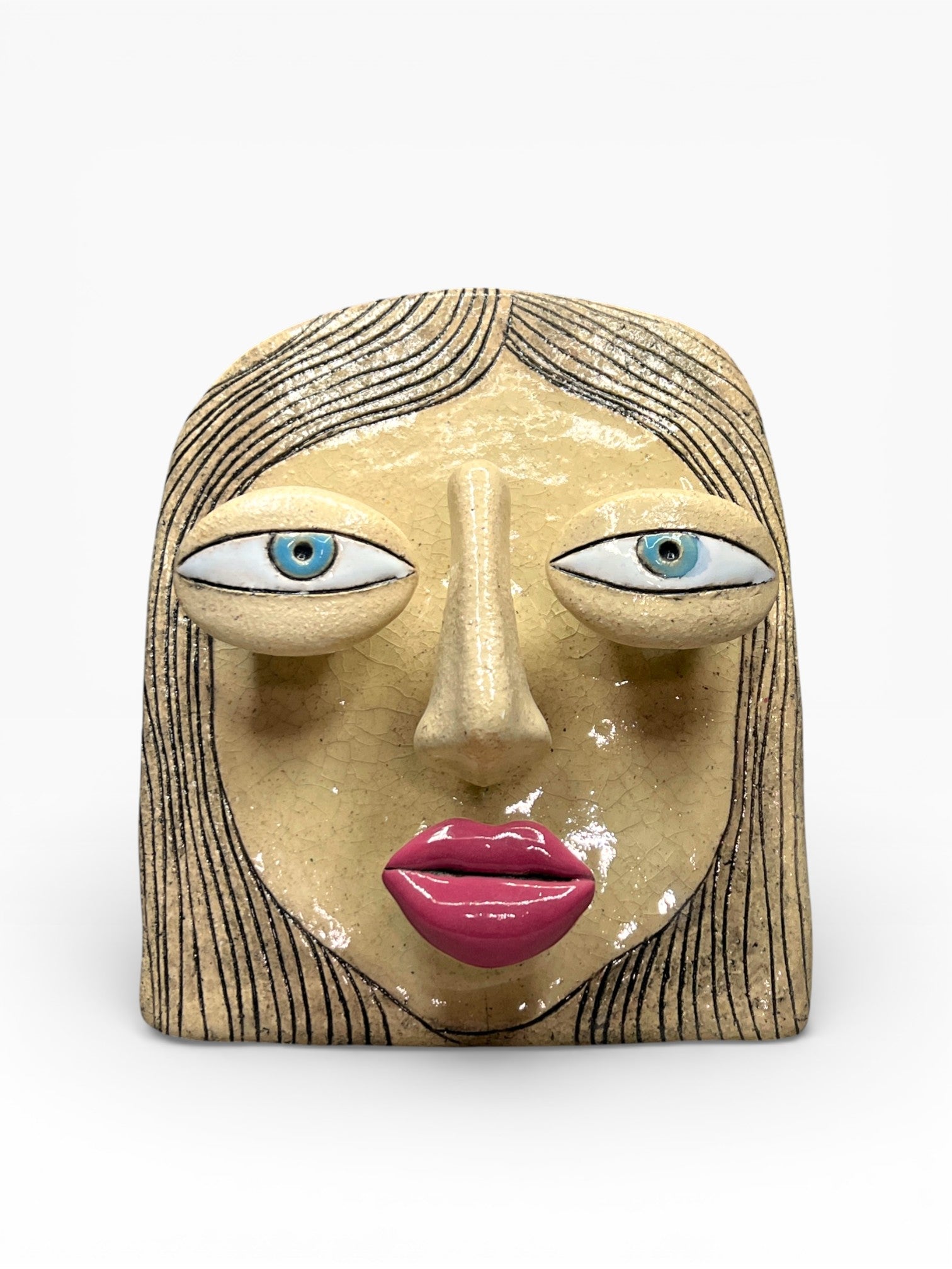 Керамічна маска жіноча білявка