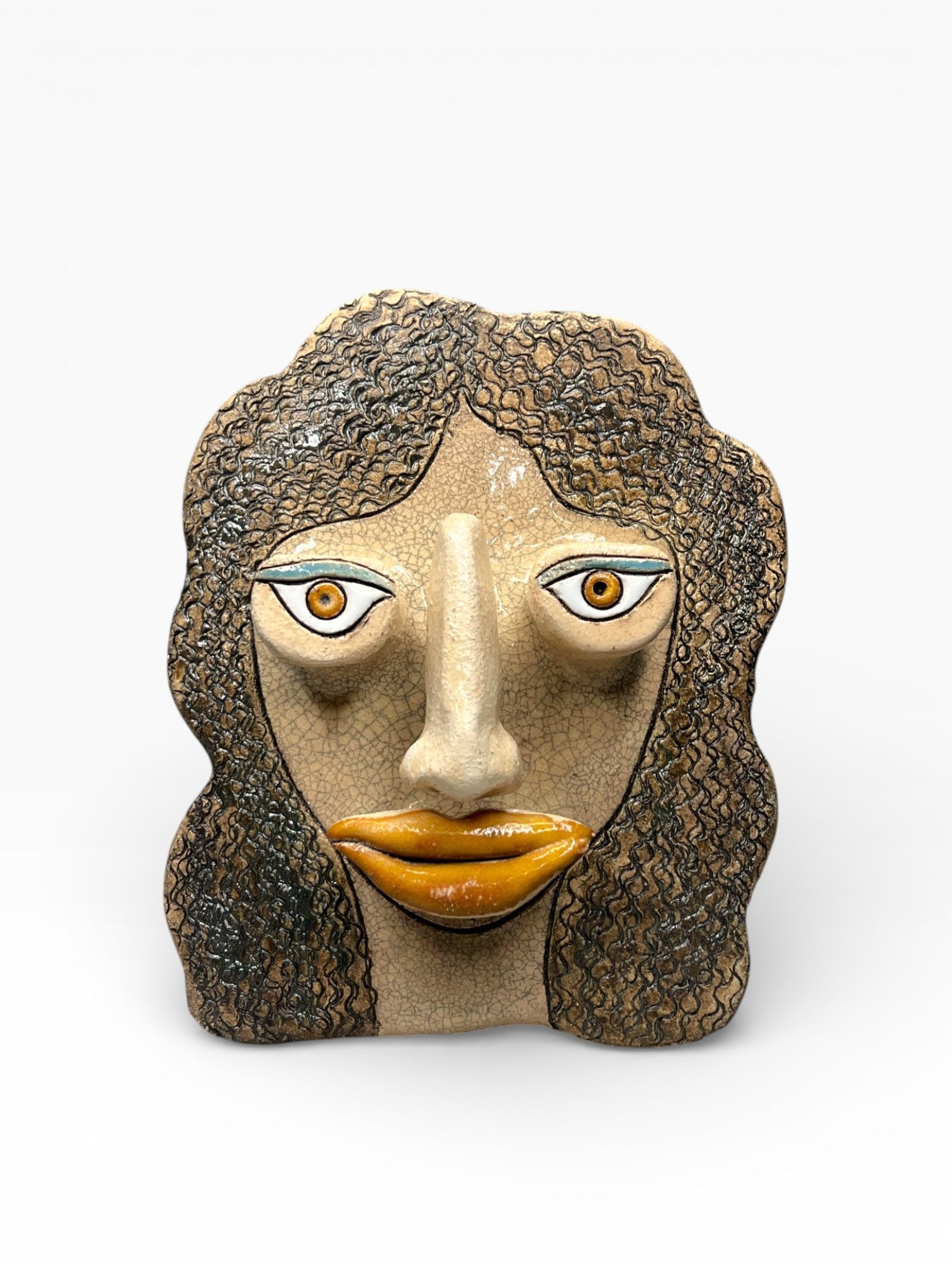 Керамічна маска жіноча кучерява