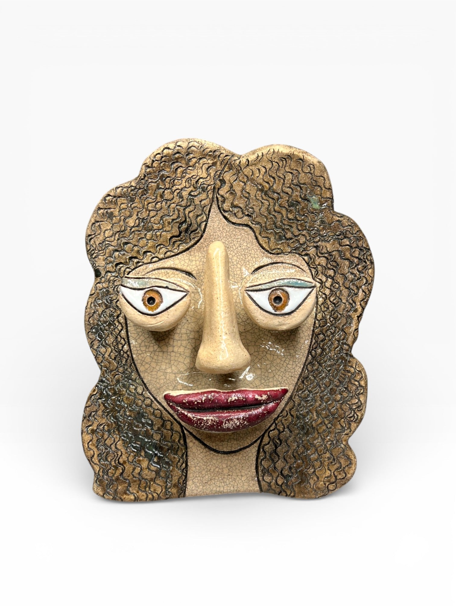 Керамічна маска жіноча кучерява