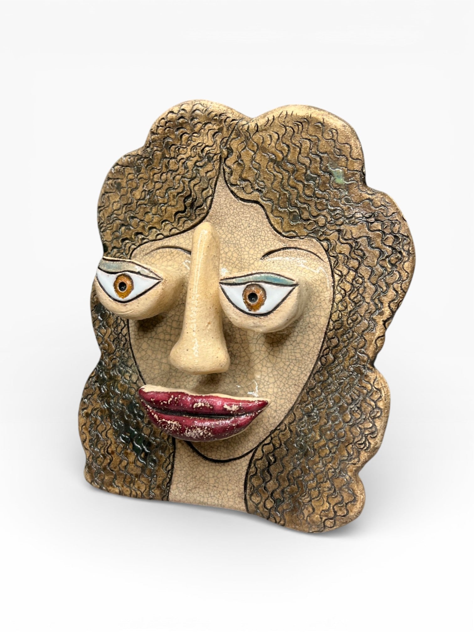 Керамічна маска жіноча кучерява