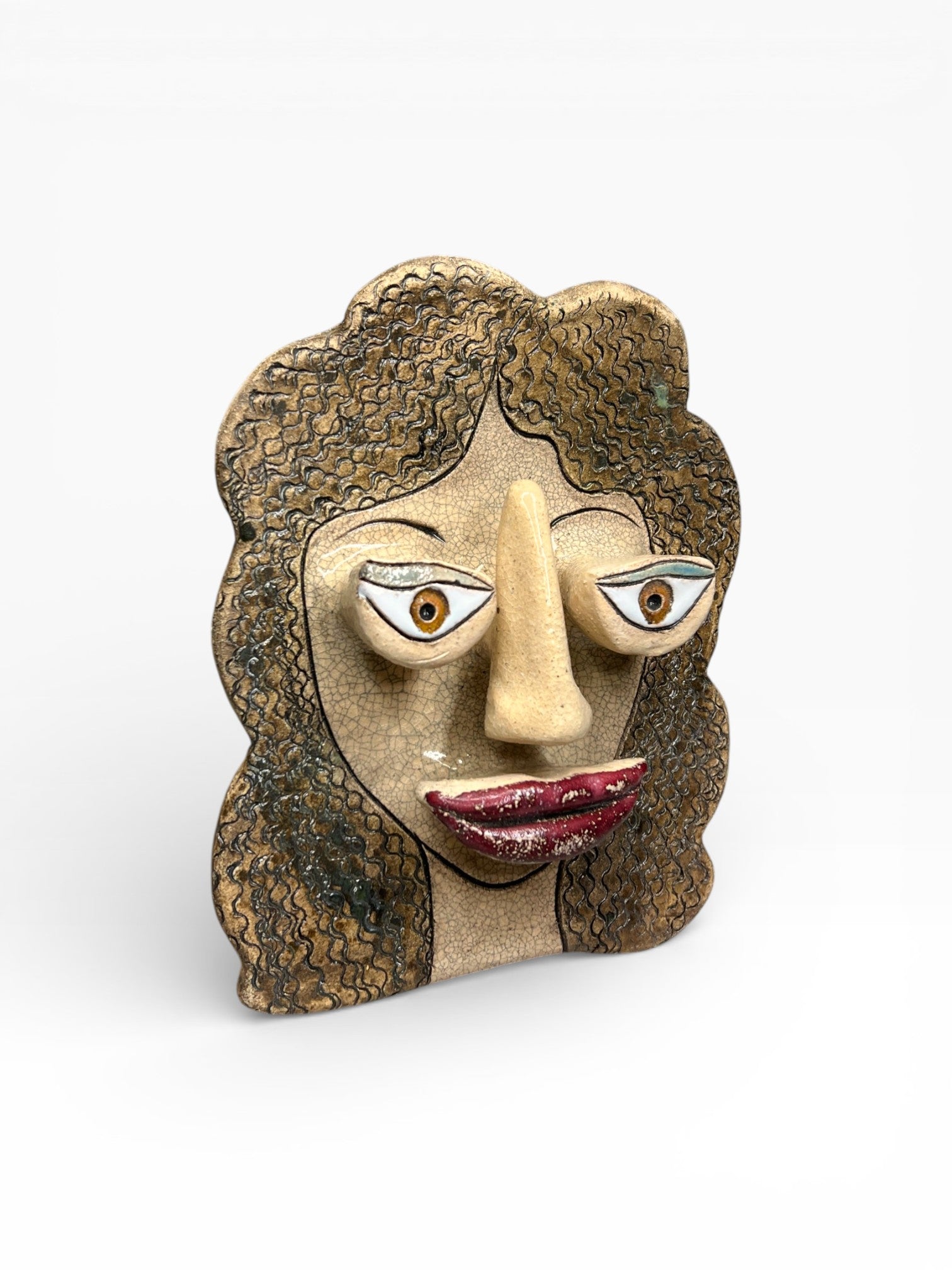 Керамічна маска жіноча кучерява