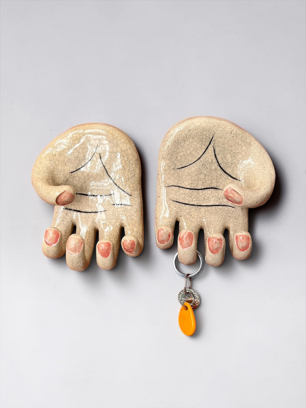 "The Hand" Ceramic Wall Hook & Key Holder – Functional Art
