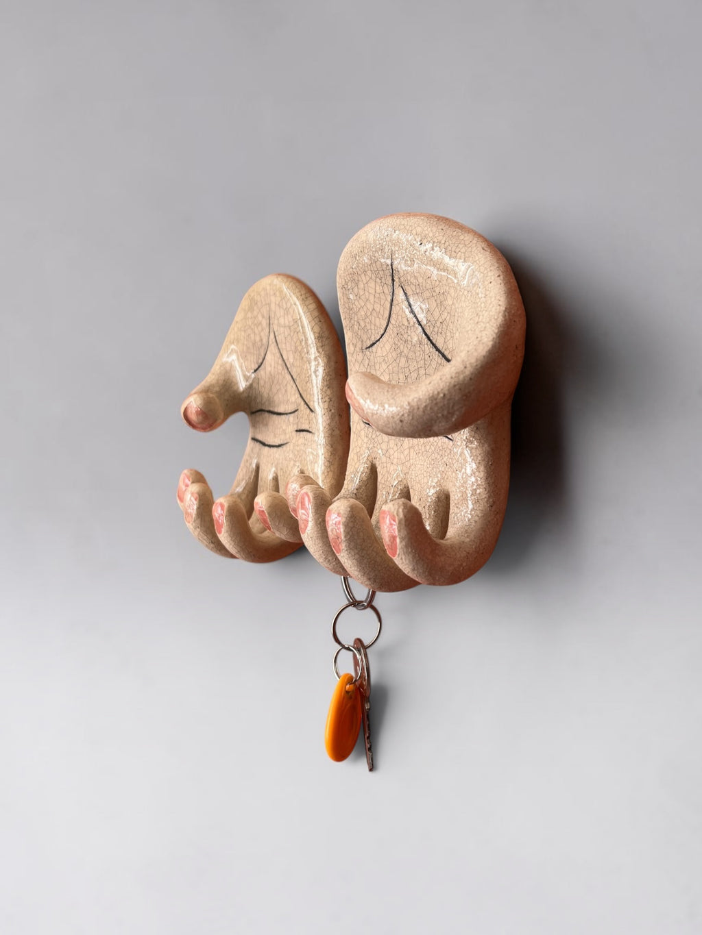 "The Hand" Ceramic Wall Hook & Key Holder – Functional Art