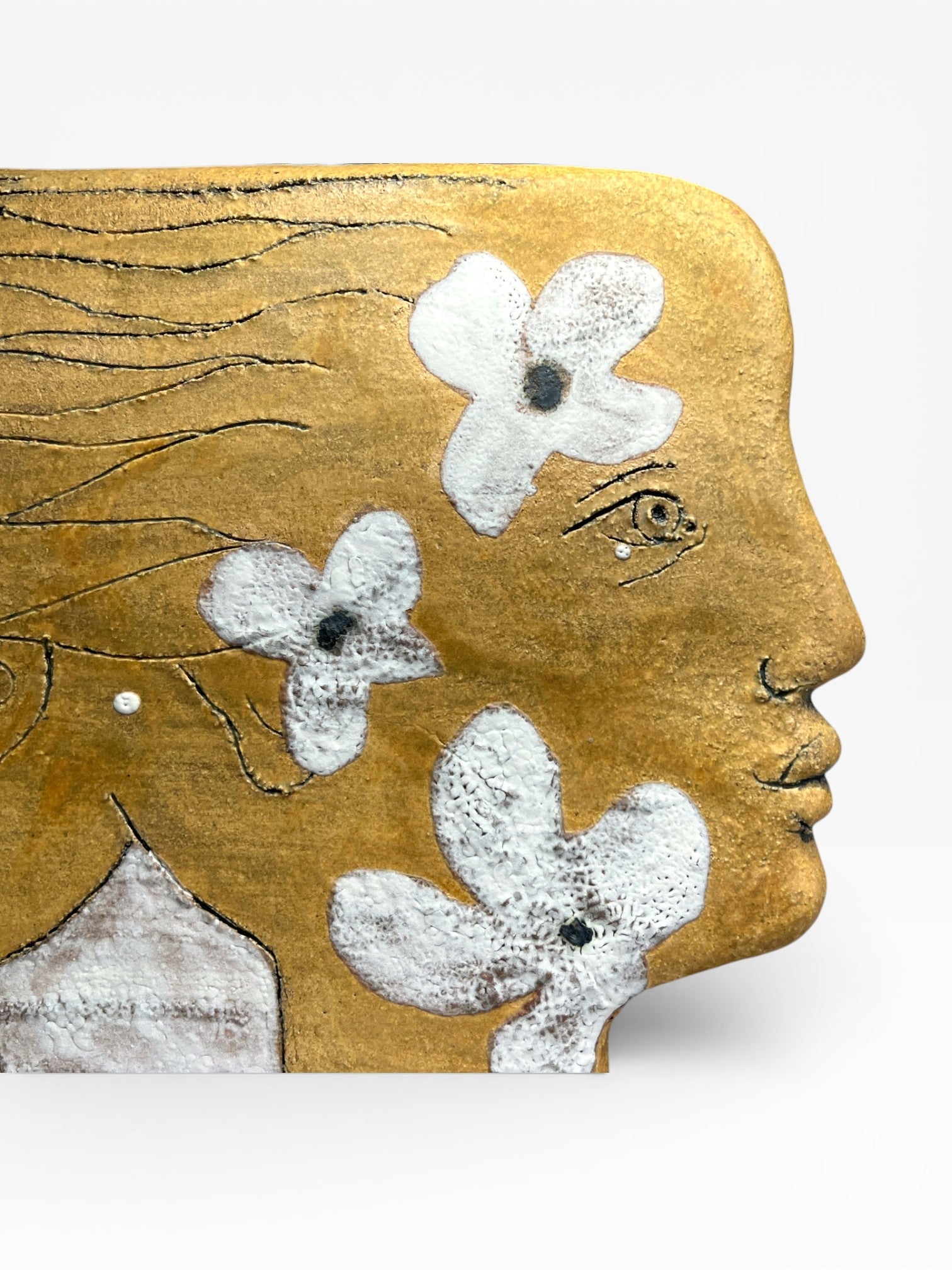 "Dualism" Ceramic Wall Mask Sculpture – Handmade