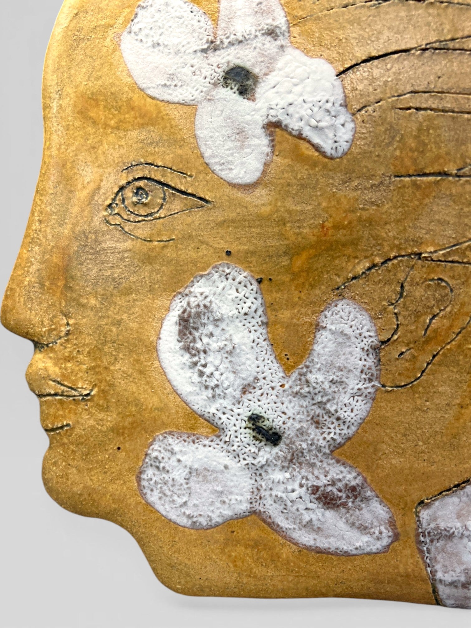"Dualism" Ceramic Wall Mask Sculpture – Handmade
