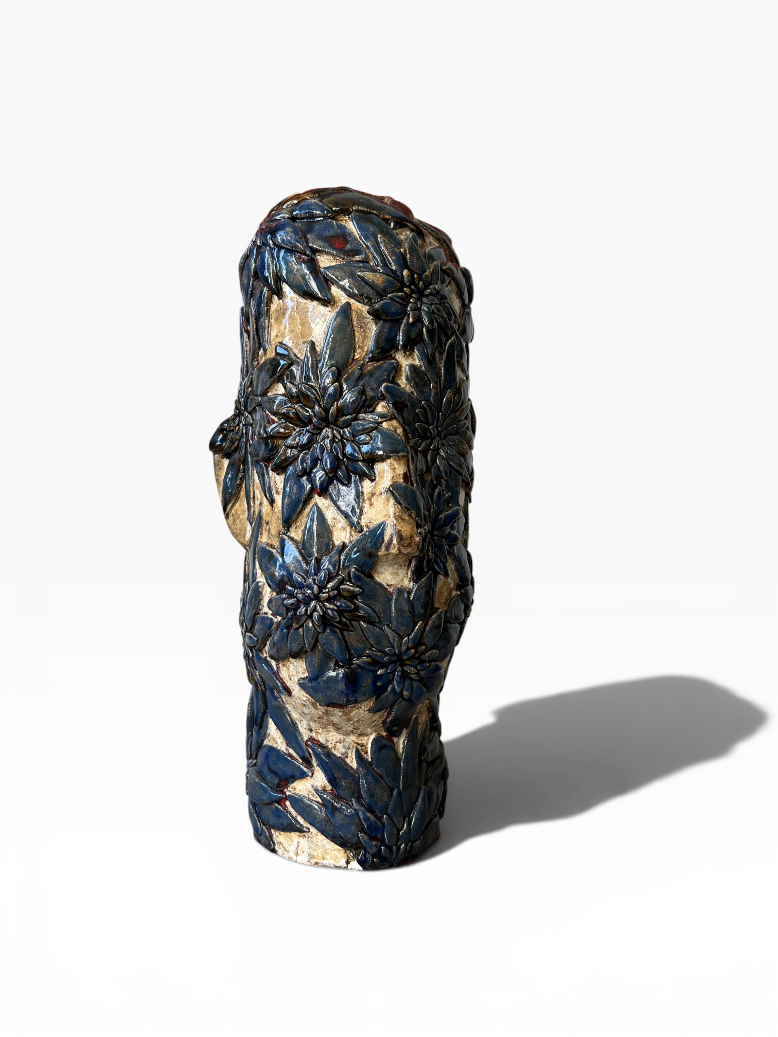 Large Ceramic Sculpture "Floral Head"