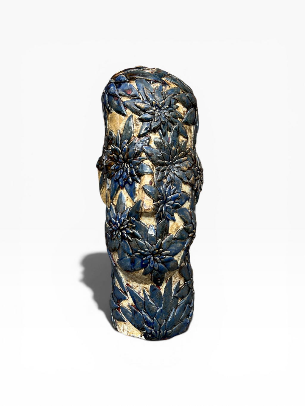 Large Ceramic Sculpture "Floral Head"