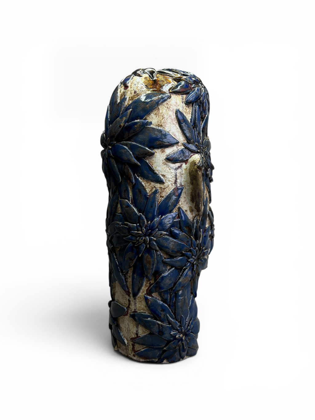 Large Ceramic Sculpture "Floral Head"