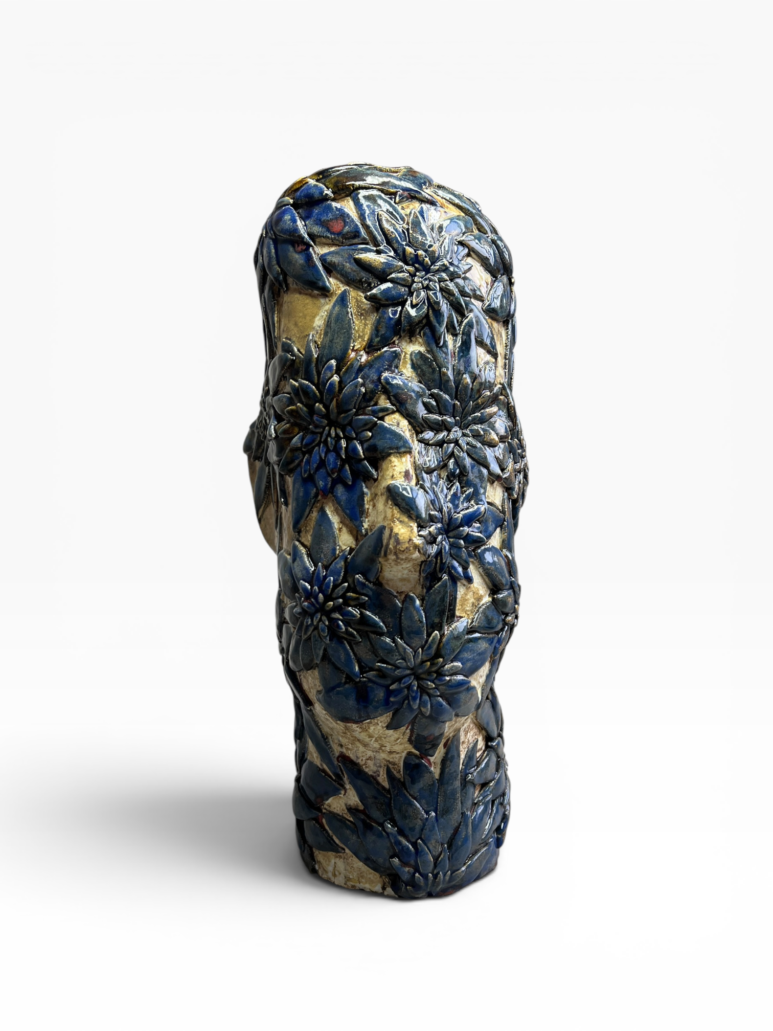 Large Ceramic Sculpture "Floral Head"